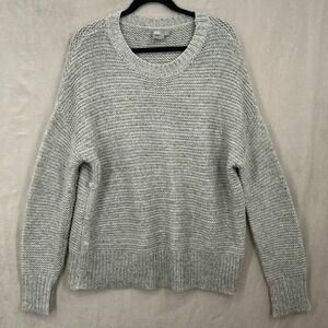 Asos Sweater Womens 10 Gray‎ Acrylic Wool Blend Chunky Open Knit Neutral Cozy
